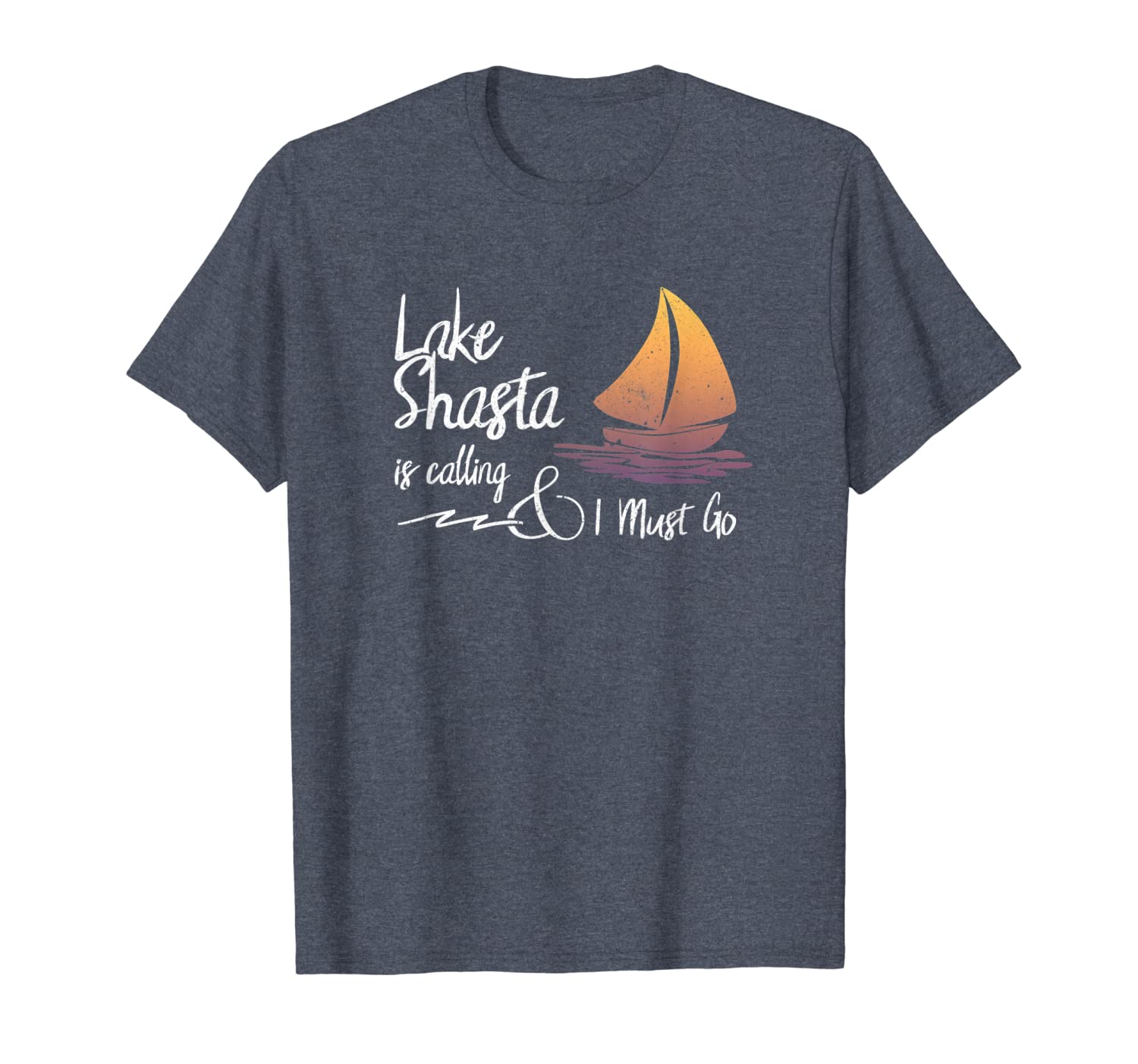 

lake shasta, california lake is calling t-shirt, White;black