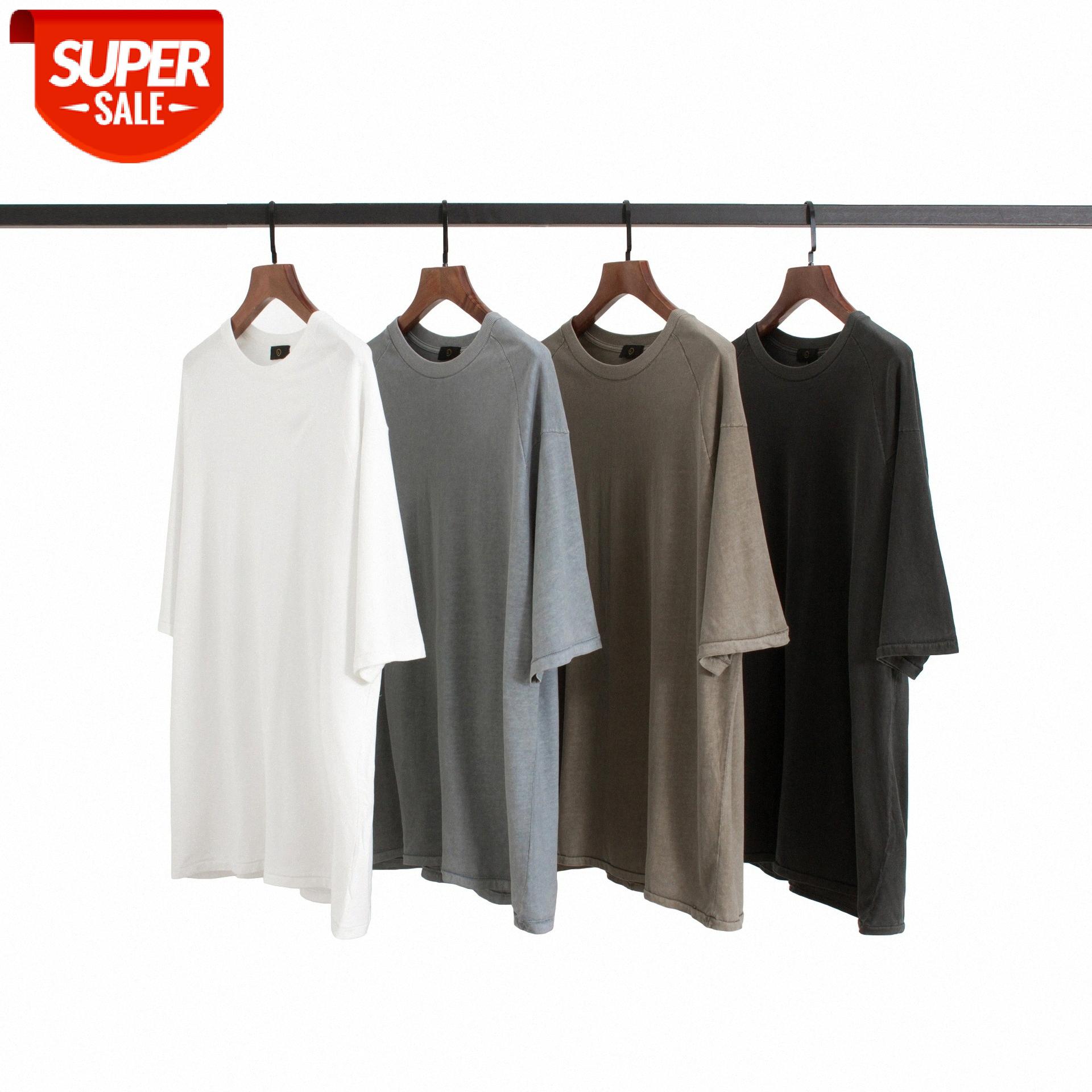 

Washed old thread stitched off-shoulder short-sleeved oversize male hip-hop T-shirt #Qw20, White;black