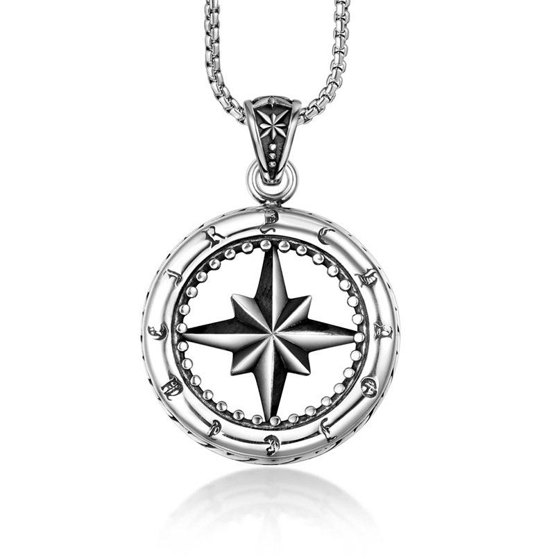 

Pendant Necklaces Retro Wheel Tire Necklace For Men Boy Stainless Steel Chain Link 24Inch Male Jewelry Accessories
