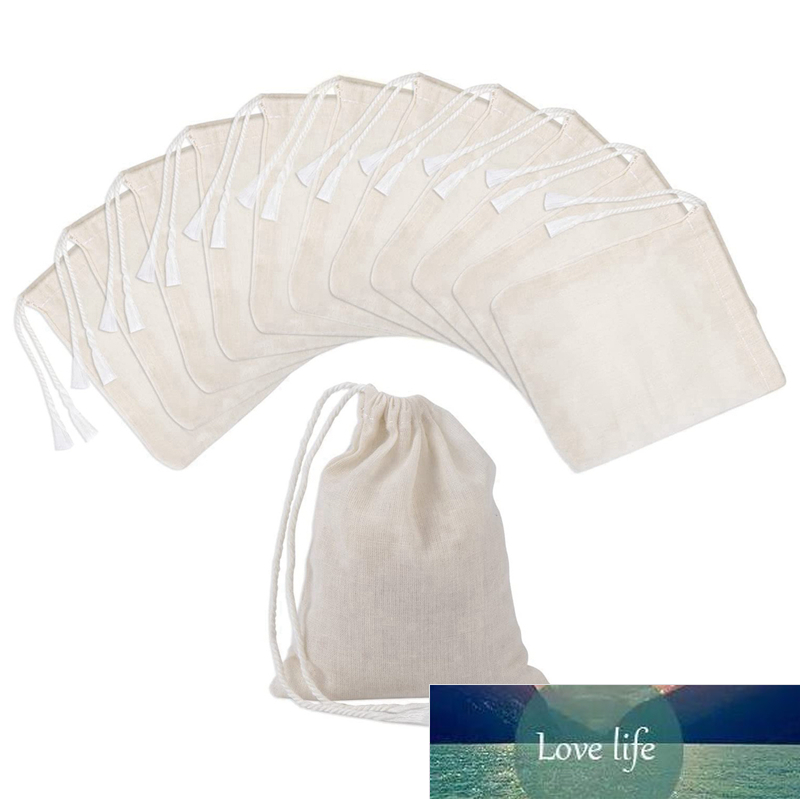 

100 Pieces Drawstring Cotton Bags Muslin Bags,Tea Brew Bags (4 x 3 Inches) Promotion