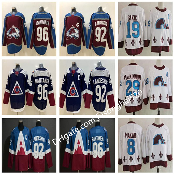 

2021 Reverse Retro Colorado Avalanche Nathan MacKinnon Gabriel Landeskog Mikko Rantanen 8 Cale Makar Joe Sakic Stadium Series Hockey Jersey, Black;red