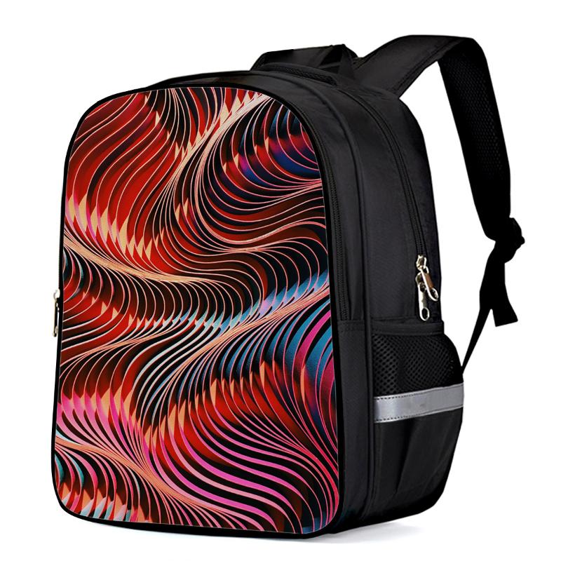 

Backpack Colorful Lines Geometry Light And Shadow Simple Student Schoolbag Boys Girls Backpacks Fashion, As pic