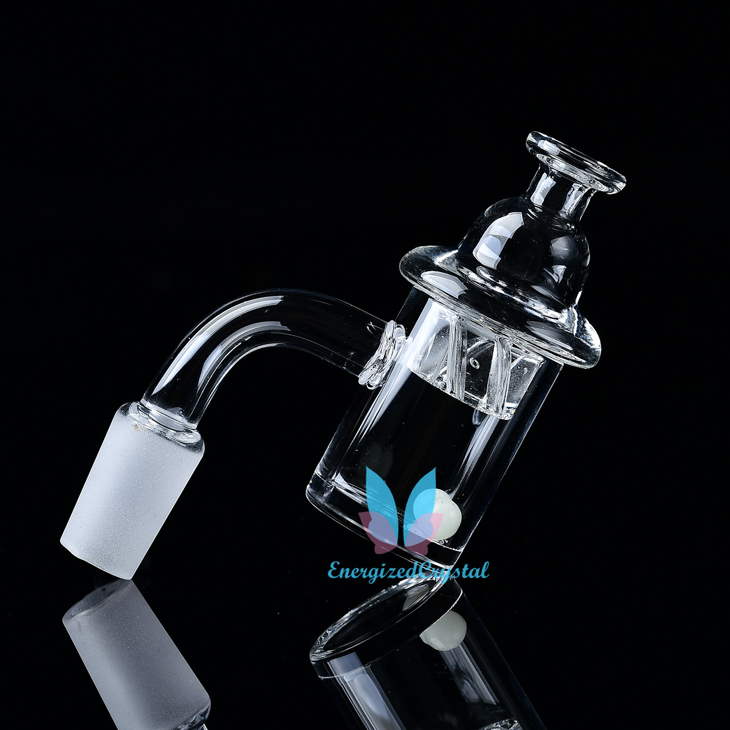 

100% Quartz Banger Tube Bowl 90 Degree 4mm Smoking Thick 25mm Wide with Glow Ball Opaque Nail Frosted Joint Accessories Tobacco Pipes