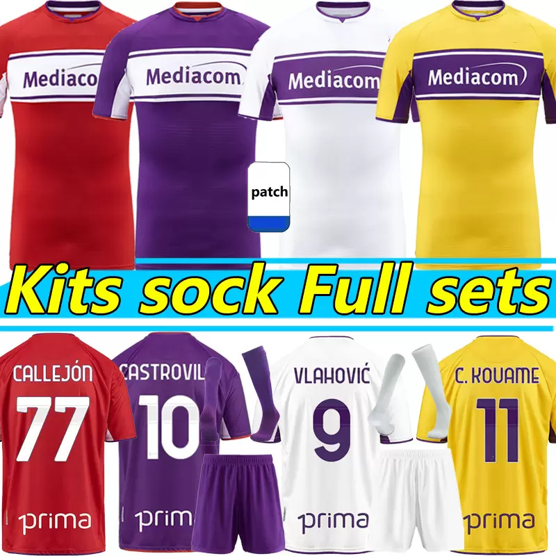 

21 22 ACF Fiorentina Soccer Jerseys CASTROVILLI Callejon Vlahovic Gonzalez 21 22 Firenze jersey Maillot de Pie Florence 2021 2022 men kids kit socks Football Shirts, Colour 1