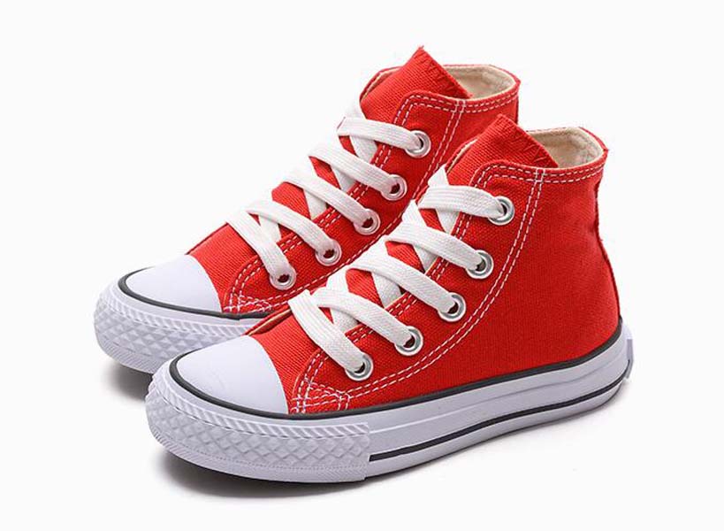 

Children Shoes For Girl Baby Sneakers New Spring 2021 Fashion High Top Canvas Toddler Boy Shoe Kids Classic Canvas Shoes, Black;red