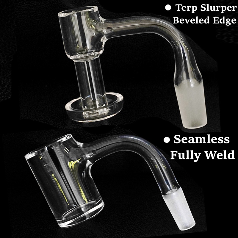 

Quartz Banger Terp Slurper Beveled Edge Smoking Accessories Seamless Fully Weld Bangers 10mm 14mm Male Female Joint Adapters Drop Oil Rigs W