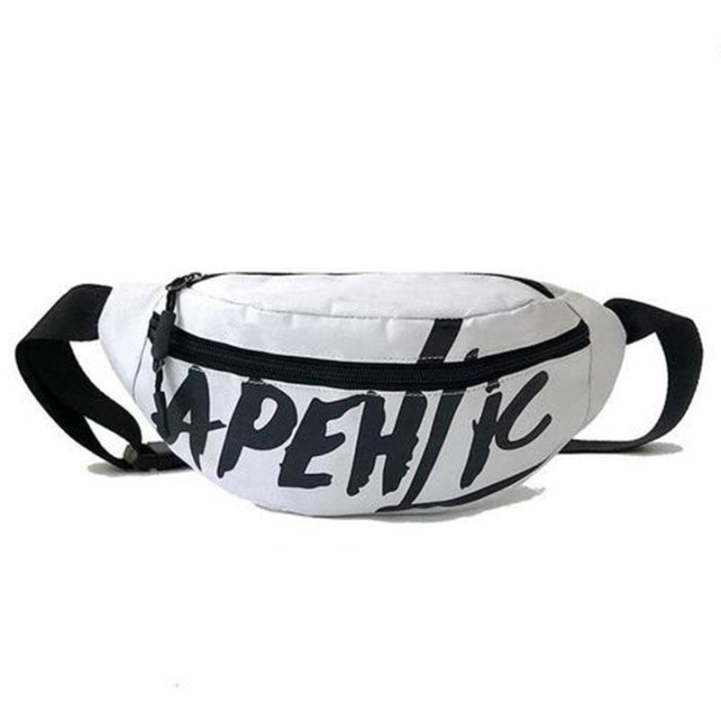 

Waist Bags Women Bag Unisex Chest Pack Hip High Capacity Belt Fanny Casual Kidney Female Canvas Wallet YB094, White