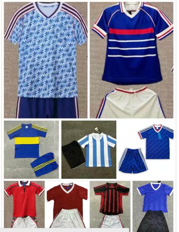 

kids kit Retro Cantona ZIDANE HENRY Soccer Jerseys Manchester Argentina 1986 83 98 99 90 92 Beckham Giggs Maradona football shirt