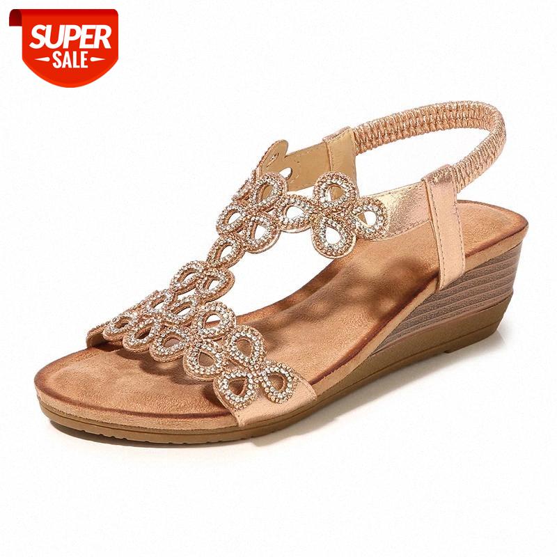 

Women Summer Sandals Shoes Bohemia Comfortable Bohemia Gladiator Beach Flat Sandals Female Fashion Ladies Women Sandalias #fY12, Black