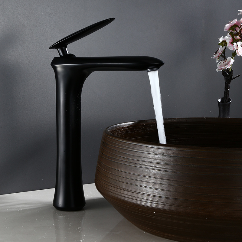 

2021 New Basin Black Hot and Cold Bathroom Sink Faucet Single Handle Deck Mounted Toilet Total Brass Mixer Water Tap F8lf