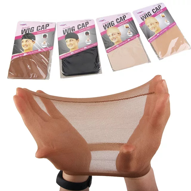 

2pcs/lot Hair Extensions Wig Cap Polyester Elastic Thin Mesh Stocking Fabric Soft Hairnets
