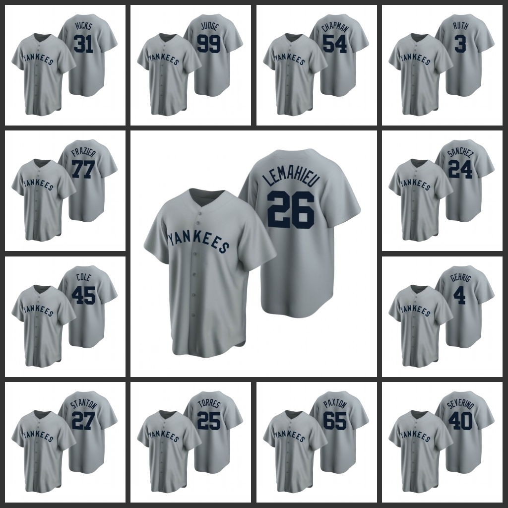 

New York Yankees Men Aaron Judge Aaron Hicks Clint Frazier Gleyber Torres Cooperstown Collection Road Women Youth Jersey, Black