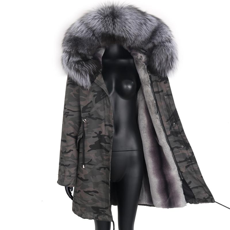

Women's Fur & Faux 2021 Real Coat Women Winter Jacket Natural Long Parka Coats Casual Oversize Outerwear Streetwear, Black