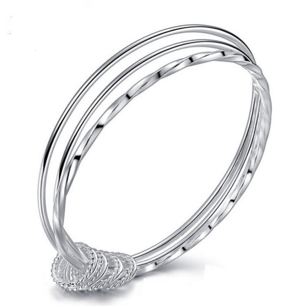 

smooth Korean Fashion young vitality Three ring Bracelet, Golden;silver