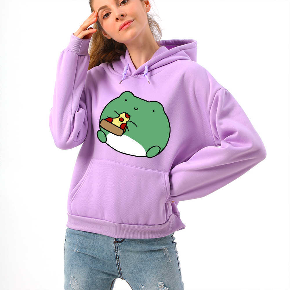 

Merry Pretty Kawaii Frog Hoodies Women Oversized Harajuku Pullovers Hooded Sweatshirt Autumn Winter Long Sleeve Korean Cute Tops 210526, Black