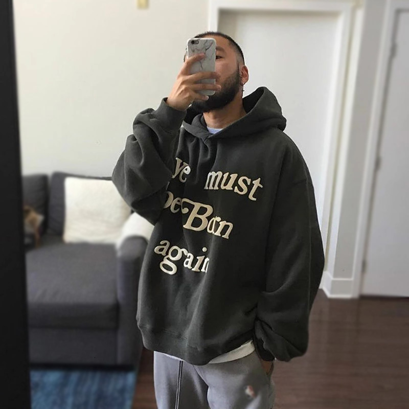 

2021 New Printed Warm Fleece Sweatshirt Oversize Hoodies Men Pullover Winter Thicken Sweatshirts Korean Streetwear Male Tops Brand 43i9, Black