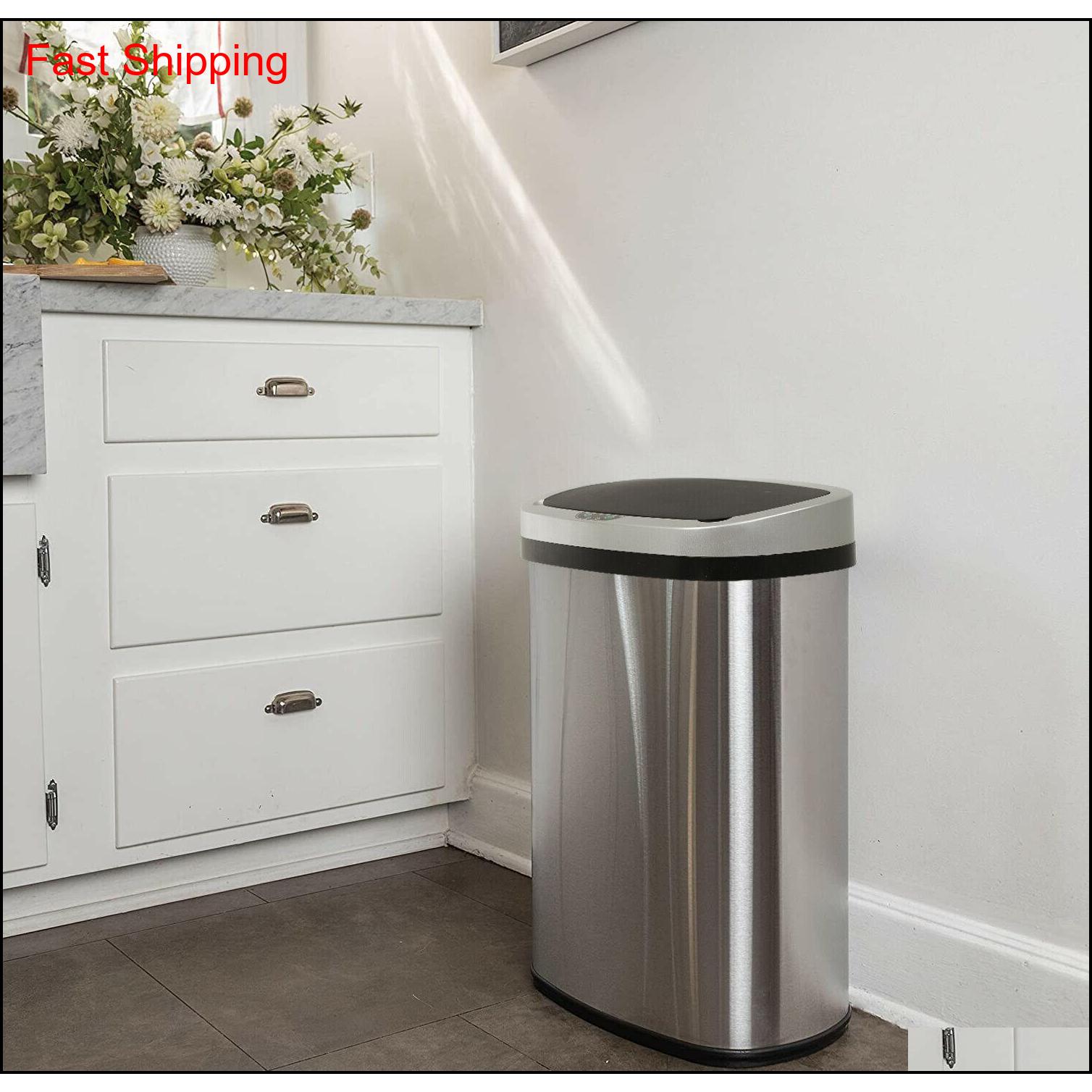 

Waste Bins Household Cleaning Tools Housekeeping Organization Home & Garden 13-Gallon Touch Sensor Matic Touchless Trash Can Kitchen Office