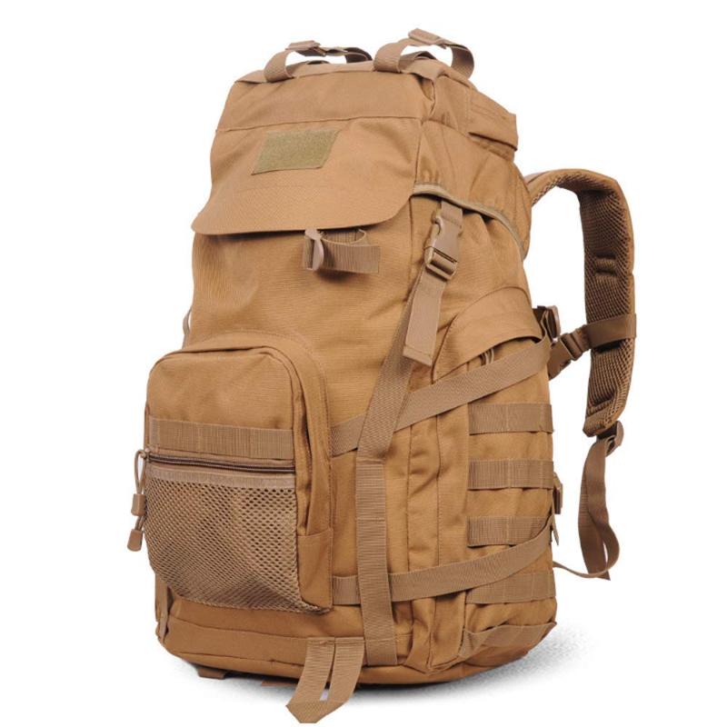 

Stuff Sacks Tactical Backpack 55L Water Resistant Army Molle Detachable Laptop Bag Rucksack For Trekking Hiking Climbing, Khaki