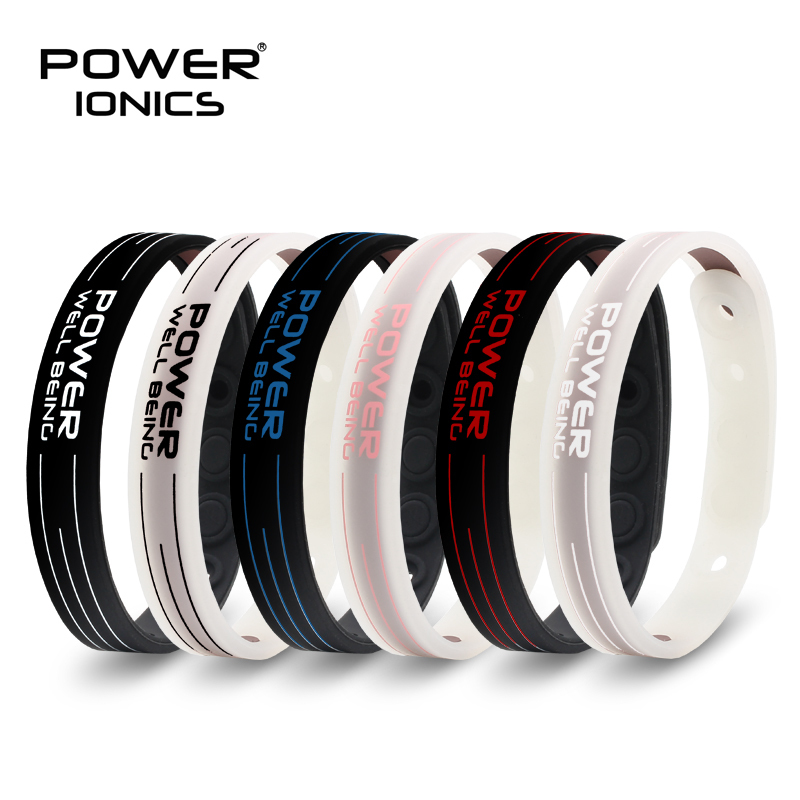 

Power Ionics bio health benifits ion balance power therapy silicone sports choker tourmaline germanium wristband bracelet 220218