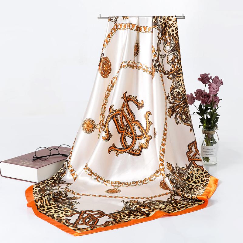 

Scarves DT40 Spring Fashion Thin Style Luxury High Quality Twill Silk Scarf Muslim Mulberry Ladies Headband 90*90cm