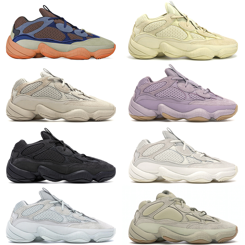 

500 Enflame men women running shoes Soft Vision Utility Black Salt Bone White Blush mens trainers sneakers