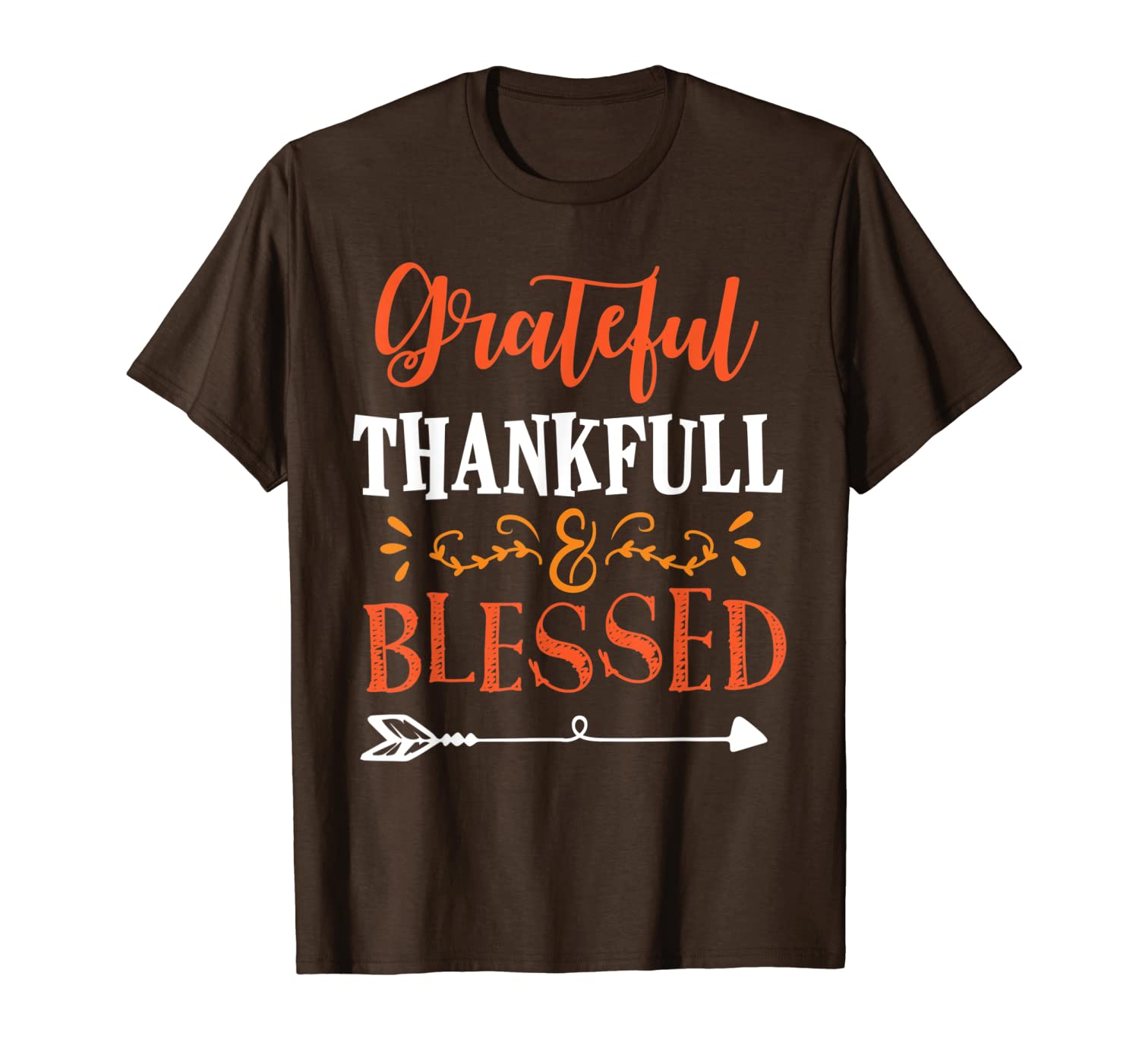 

grateful thankful blessed happy thanksgiving day t-shirt, White;black