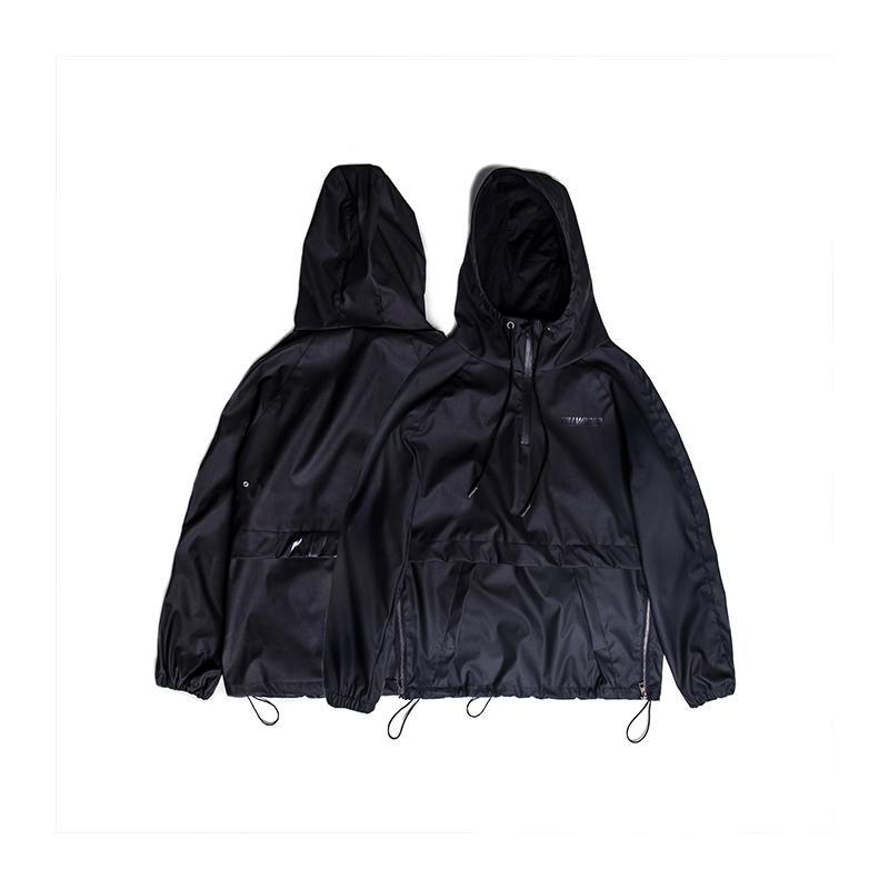 

Men's Jackets Jacket Killwinner Anorak Hooded Light Streetwear Techwear Aesthetic, Black