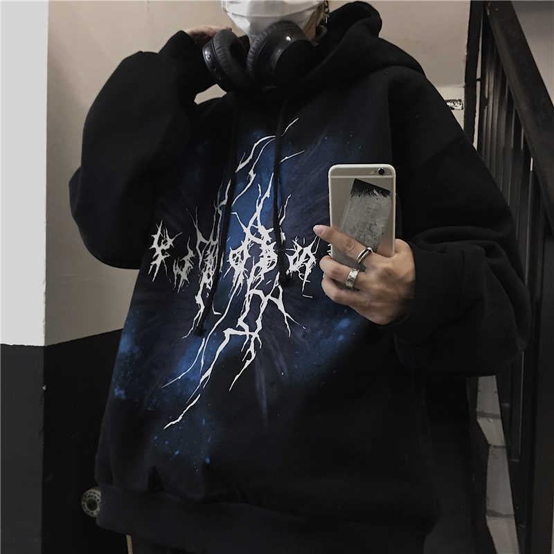 

Winter Ulzzang Women Sweatshirt Harajuku Loose big Size Hip Hop Hooded Gothic Tops Streetwear Punk Clothing 210608, White