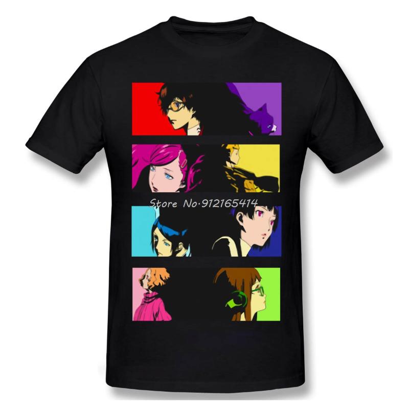 

Men's T-Shirts Karton Perso T-Shirt Men Top Quality Cotton Short Summer Sleeve Persona 5 The Royal P5S Casual Harajuku Tees Streetwear, Black