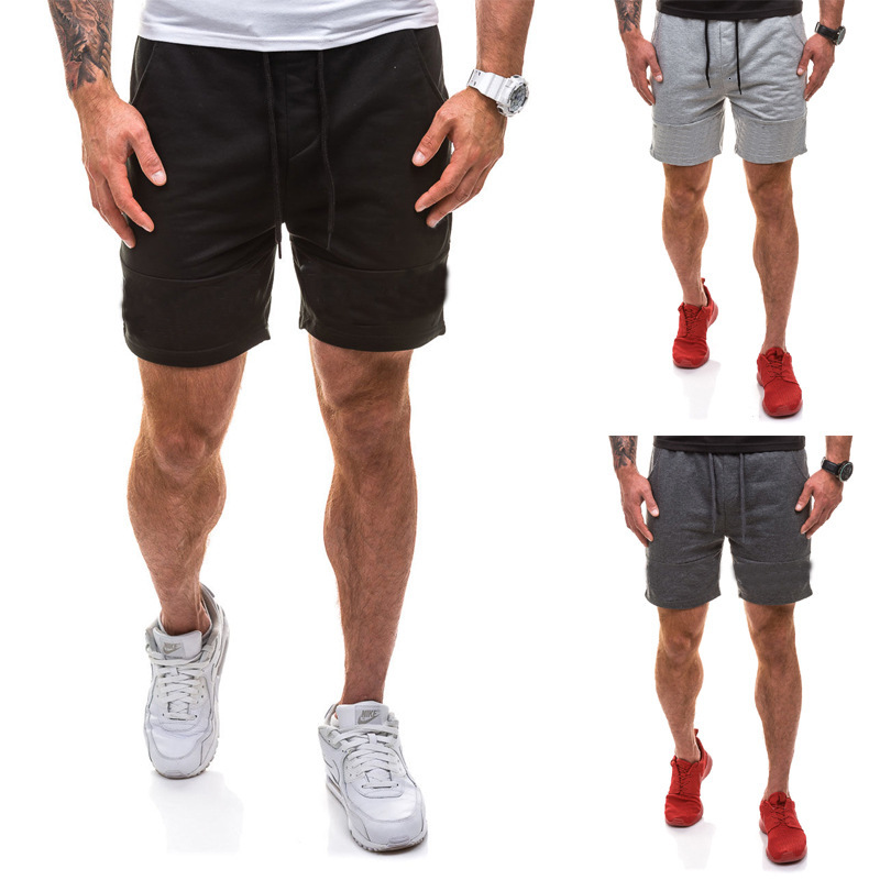 

2021 Men's Solid New Jogging Casual Muscle Man's Sports Pants Shorts Pp18, Black
