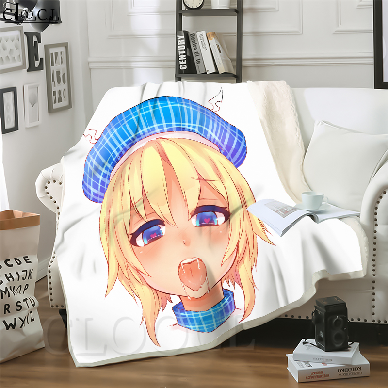

CLOOCL New Anime Ahegao Desire Girl 3D Print Harajuku Air Conditioning Blanket Sofa Teens Bedding Throw Blankets Plush Quilt