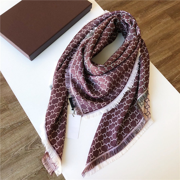 

2021 echarpe 140x140cm Luxury brand Silk Scarves Man Women Scarf Highly Quality shawl Winter thick bandana 6 color, Blue;gray