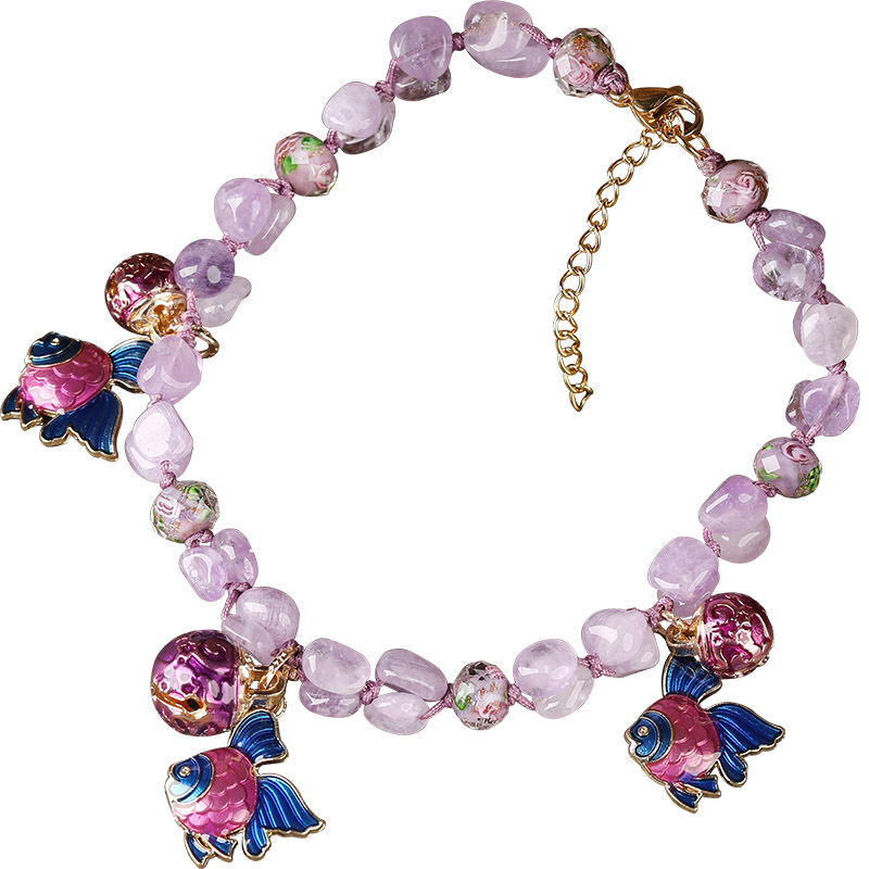 Xianlan121 Antique Cloisonne Bells Were A Voice Sen Department Gongling Female Foot Chain Fish Pendant National Wind Restoring Anc-image-706518053