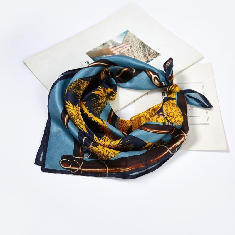 

Scarves Style INS-Style Japanese And Korean Real Silk Small Square Towel Women's Mulberry Neckerchief Fence Gray Ai1