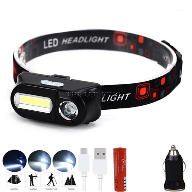 

5800LM Mini T6 + COB LED Headlight Headlamp Head Lamp USB Rechargeable 18650 Torch Camping Hiking Night Fishing Light1