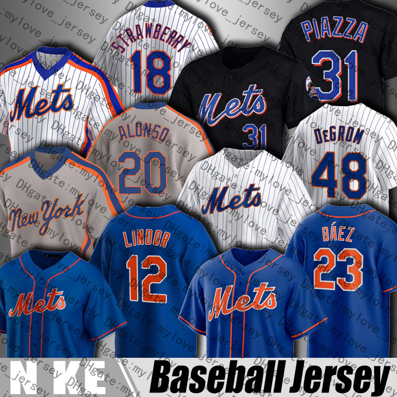 

Mets 12 Francisco Lindor 48 Jacob DeGrom Baseball Jersey Javier Báez Pete Alonso Jerseys Syndergaard Mike Piazza Jeff McNeil Trevor May James McCann Michael Conforto, Man custom jersey (ddh)