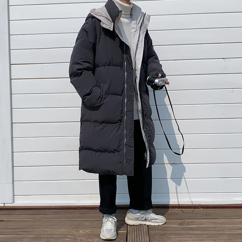 

2021 New Winter Thick Long Men's Slim Warmth Fashion Casual Hooded Coat Men Parka Wild Korean Down Jacket Mens Clothes M-2xl 636p, Gray