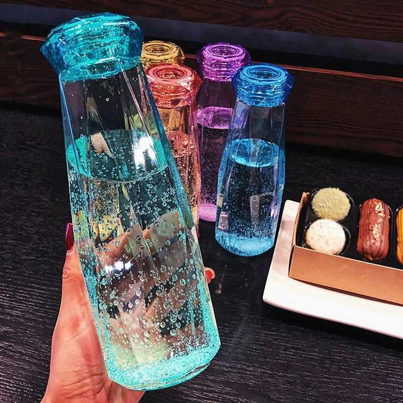 plastic Water Bottle Fashion Travel Mug Sport Water Bottles Camping Hiking Kettle Drink Cup Diamond Gift