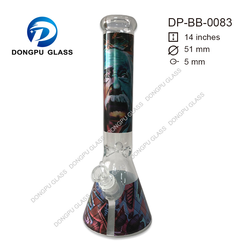 

DongPu printing bongs 14'' new smokng pipe design 13 Inches Phoenix beaker bottom pipe percolator hookah dab rigs straw styles print