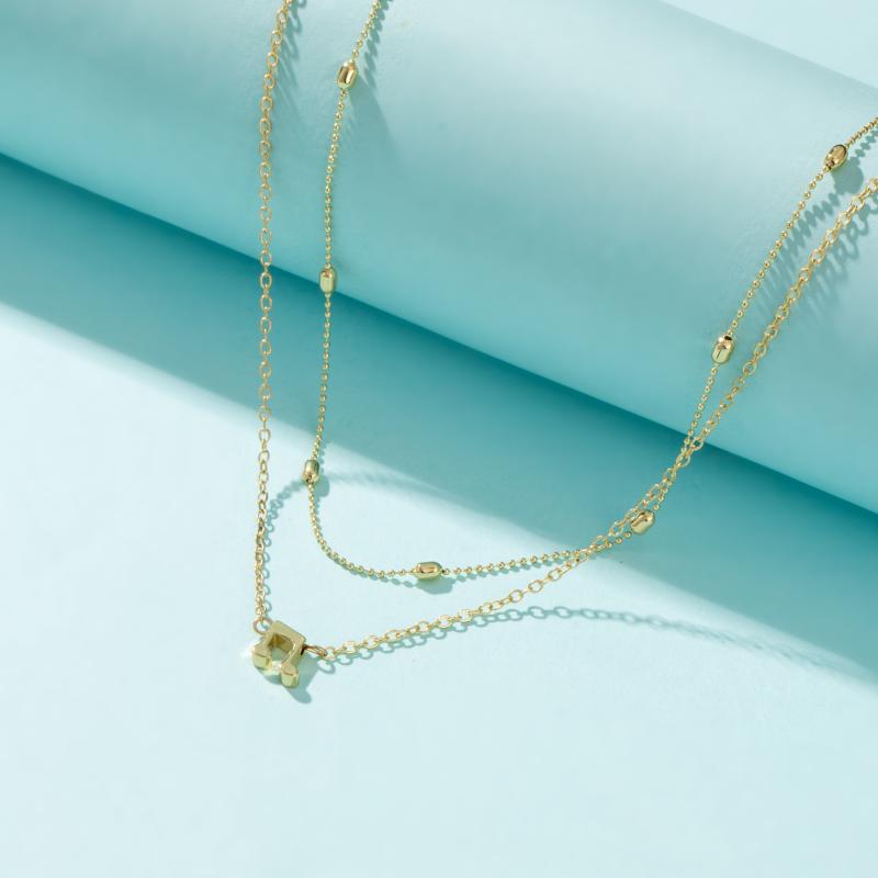 

Pendant Necklaces Lost Lady Fashion Double-layer Musical Note Necklace Same Birthday Gift Alloy Jewelry Wholesale