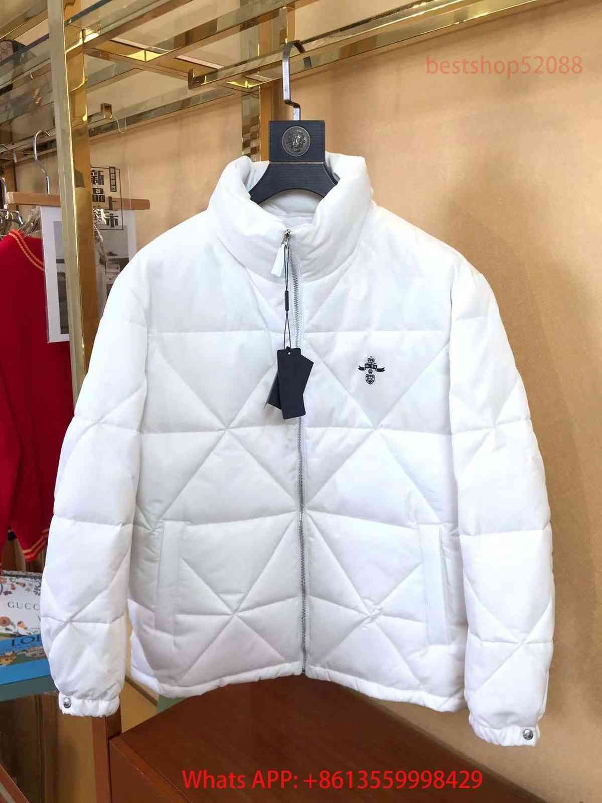 

Designer PRAD Men's Down Jacket Fashion European Standard White Duck Feather Filled White Black S-XXL Size, 1234