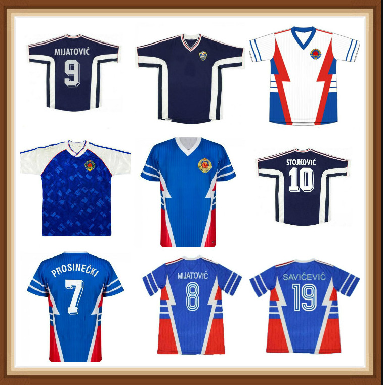 

RETRO 1998 Yugoslavia soccer jersey Mijatovic Mihajlovic Stankovic Jugovic Stojkovic SAVICEVIC vintage classic football shirt calcio22, 1990