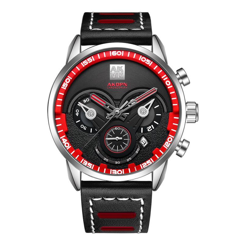 

Wristwatches 2021 Style AKDPN High Quality Quartz Men Wrist Watches Leather Band Special Design Waterproof Sport Clock Relogio Masculino, Watch 3