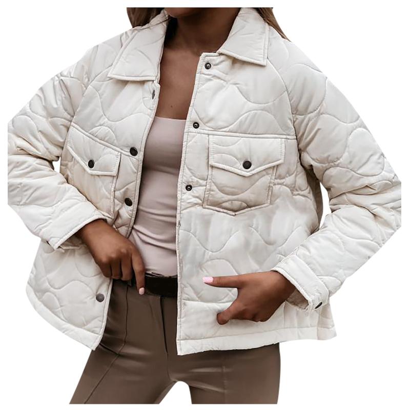 

Women' Jackets 2021 Autumn Warm Women Button-decorated Jacket Fashion Top Ladies Long Sleeve Round Neck Hoodless Coat Streetwear Mujer, Black