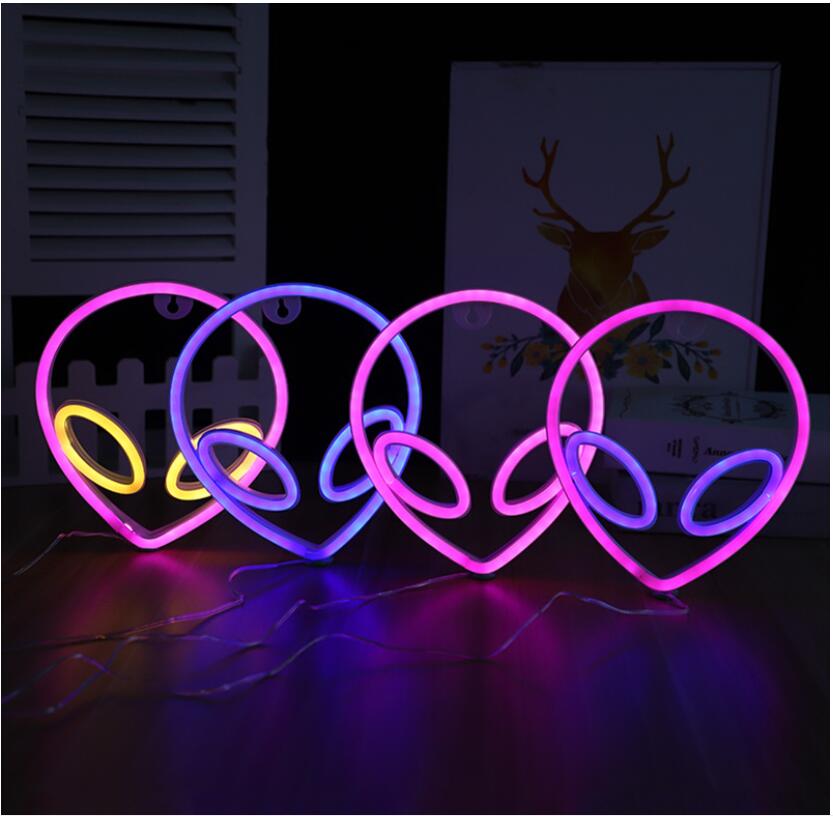 

New alien night light LED Wall Light New LED wall hanging neon modeling lamp bedroom ornaments net red decorative night light