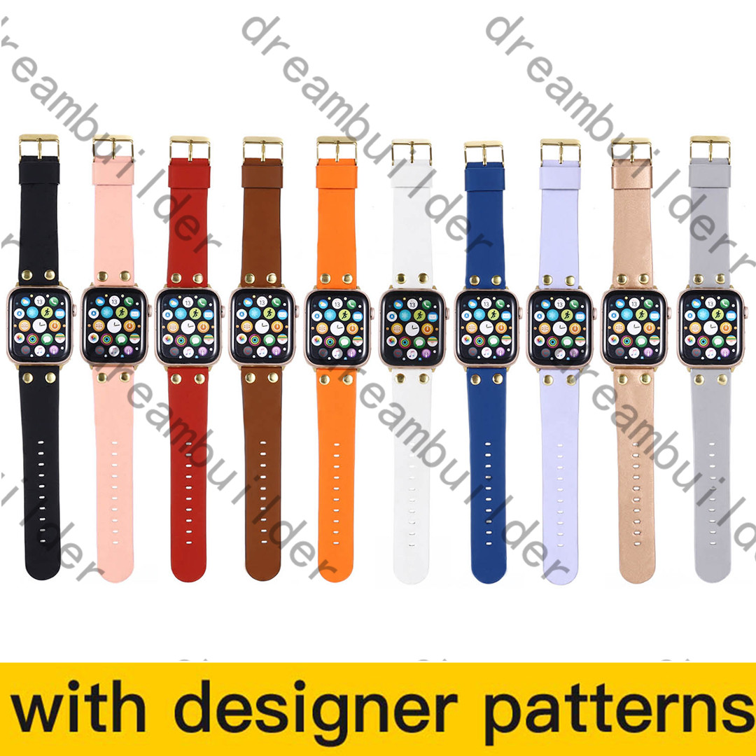 

luxury designer strap Watchbands Watch Band 42mm 38mm 40mm 44mm 41mm 45mm iwatch 2 3 4 5 bands Leather Strap Bracelet Fashion Stripes watchband