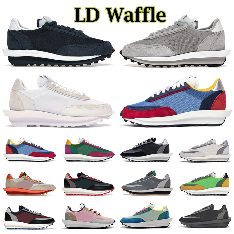 

men women running shoes ld waffle Grey Blue Void White Nylon Black Multi Bright Citron Green Summit Night Maroon mens trainers outdoor