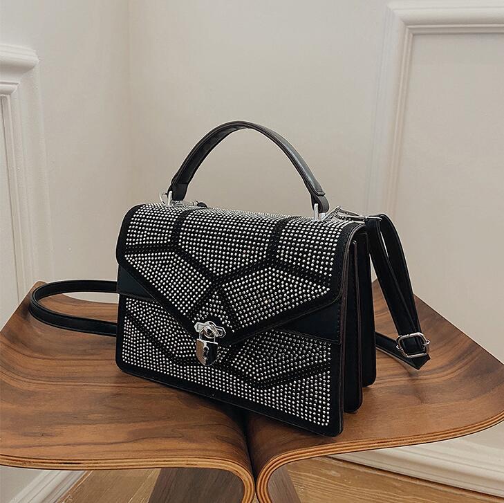 

Factory Outlet women leather shoulder bags small fresh candy-colored handbags street trends rivets messenger bag sweet tongue buckles fashion handbag 8 colors