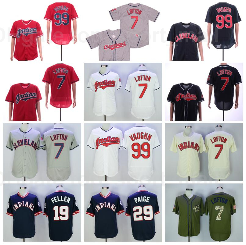 

Retror 1976 1995 Vintage Baseball 99 Rick Vaughn Jersey 7 Kenny Lofton 19 Bob Feller 29 Satchel Paige Retire Pullover Cooperstown Flexbase, 7 beige