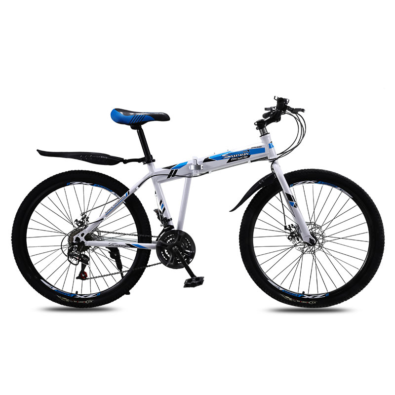 

Bicycle Mountain Bike Men and Women Folding 21 Speed 24 Inch Student Children and Adolescent Bicycle, Multi-color